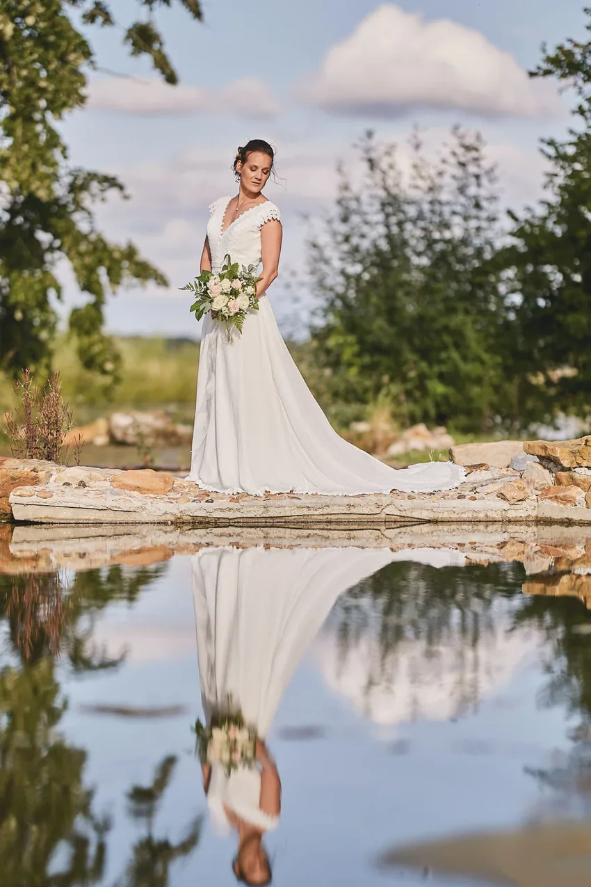 Reflet de la mariée au Domaine du Montrouge