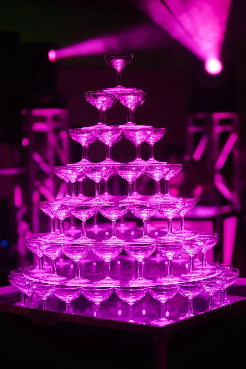 Pyramide de coupes de champagne