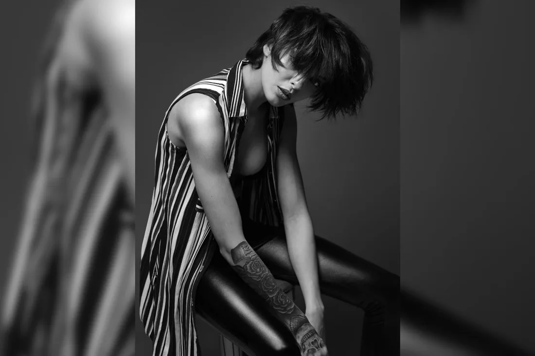 Portrait N&B, mode studio